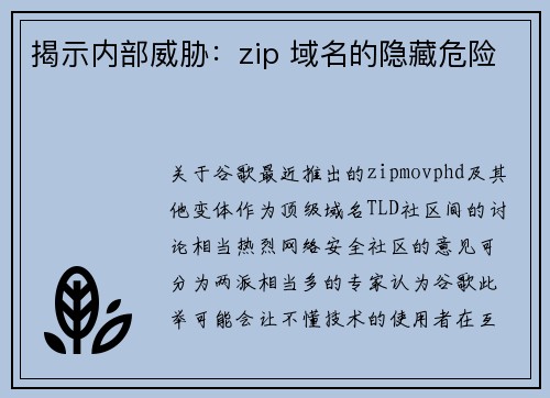 揭示内部威胁：zip 域名的隐藏危险 